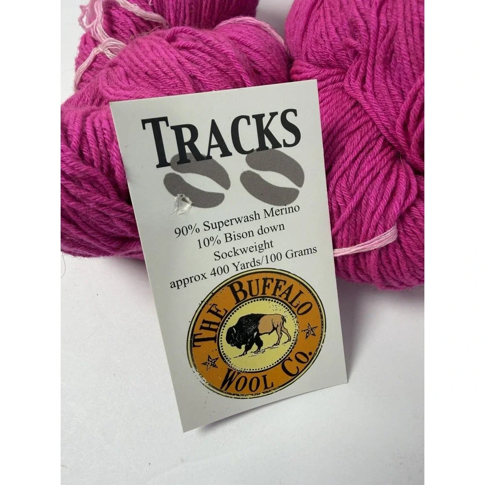 The Buffalo Wool Co Yarn Superwash Merino &‎ Bison Down Sockweight Lot Of 2 Pink